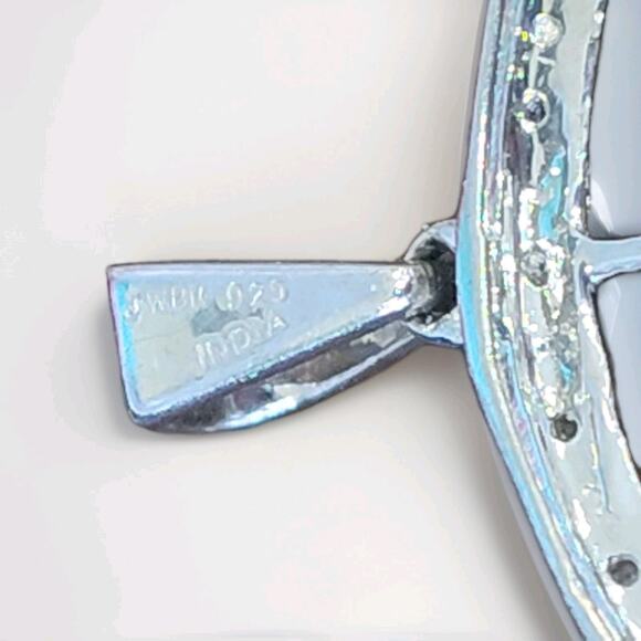 Vintage Large Jane Seymour Diamond 925 Sterling Round Web Pendant 1.25" JWBR - Picture 3 of 3